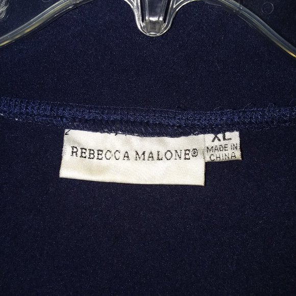 Rebecca Malone Navy Blue Cardinals Winter Trees Fleece Vest XL - Picture 5 of 8